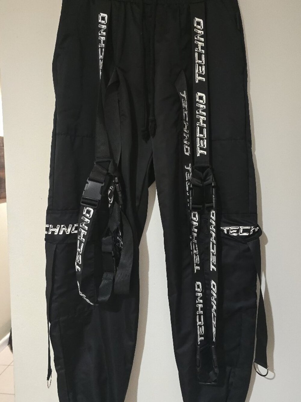 Rave Wonderland Dusk Till Dawn Techno Rave Pants Cargo Joggers Black S